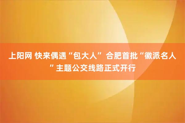 上阳网 快来偶遇“包大人” 合肥首批“徽派名人”主题公交线路正式开行